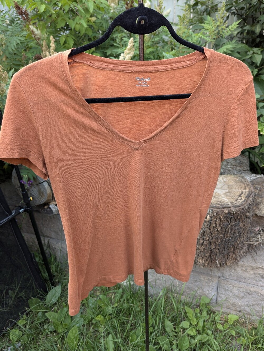 Madewell V-Neck Slub Knit Tee Earthy Boho Minimalist Autumn Basics